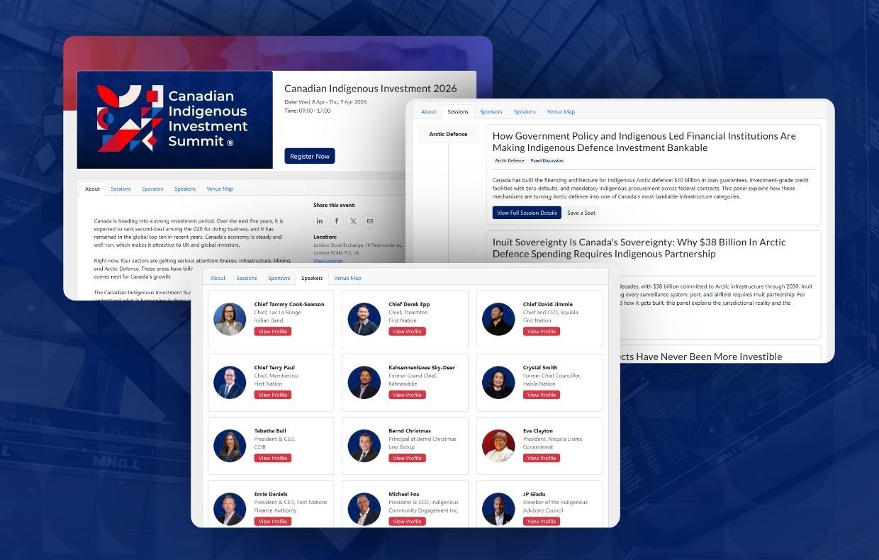 Canadian Indigenous Investment Summit 2026 - Sessions and Speakers - Now Live